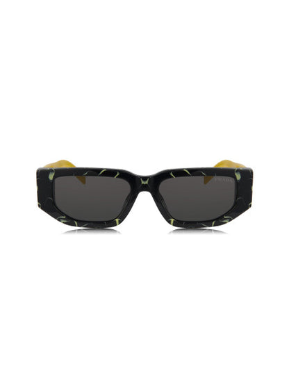 Prada SPR 09ZS 19D-5S0 Square Shape Black Yellow