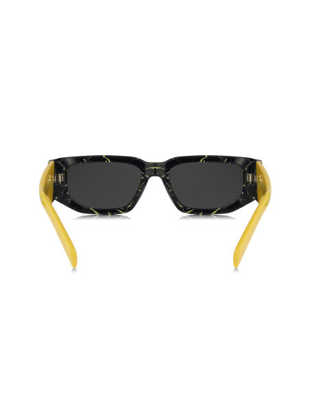 Prada SPR 09ZS 19D-5S0 Square Shape Black Yellow