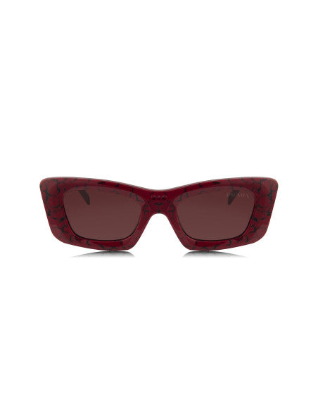 Prada SPR 13ZS 15D-08S Square Fashion Red Marble