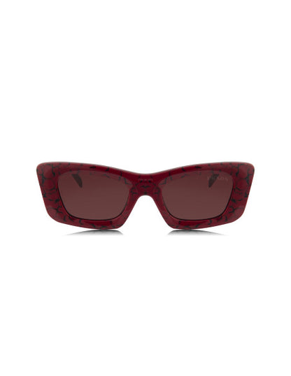 Prada SPR 13ZS 15D-08S Square Fashion Red Marble