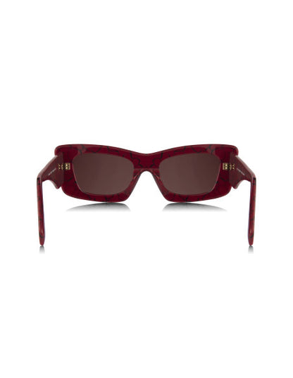 Prada SPR 13ZS 15D-08S Square Fashion Red Marble
