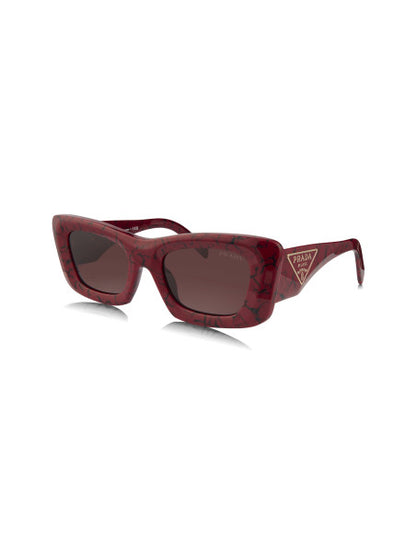 Prada SPR 13ZS 15D-08S Square Fashion Red Marble