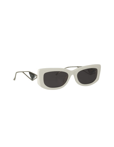 Prada SPR 14Y 142-5S0 Symbole Rectangle White Silver