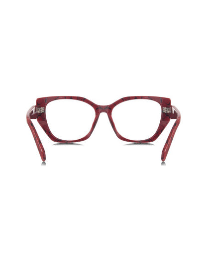 Prada Spr 18wv 15d-1o1 Square Shape Red Marble