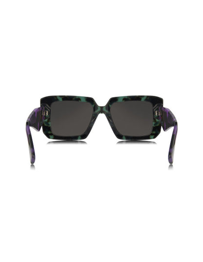 Prada SPR 23YS 06Z-5S0 Square Shape Teal Tortoise Dark