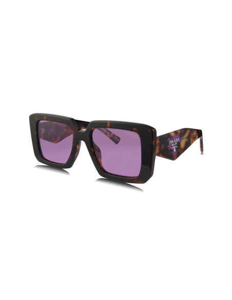 Prada SPR 23YS 2AU-05Q Square Shape Brown Havana Violet