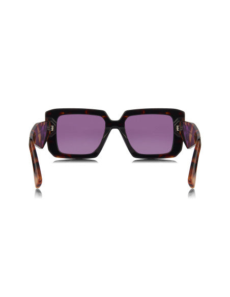 Prada SPR 23YS 2AU-05Q Square Shape Brown Havana Violet