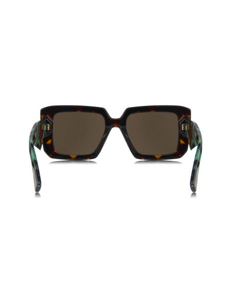 Prada SPR 23YS 2AU-06B Square Shape Tortoise Dark Brown