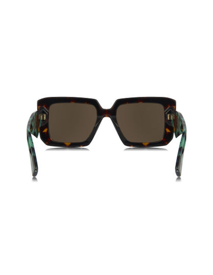 Prada SPR 23YS 2AU-06B Square Shape Tortoise Dark Brown
