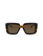 Prada SPR 23YS 2AU-06B Square Shape Tortoise Dark Brown