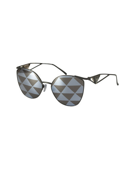 Prada SPR 50ZS 1AB-03T Irregular Black Silver Tampo Triangles