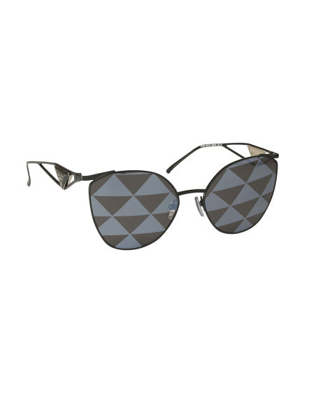 Prada SPR 50ZS 1AB-03T Irregular Black Silver Tampo Triangles
