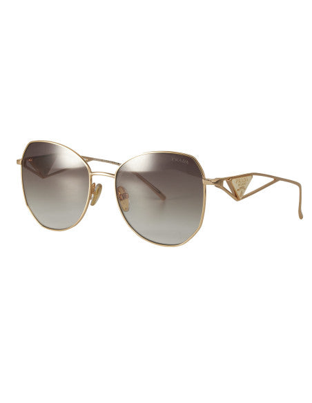 Prada SPR 57YS ZVN-3D0 Butterfly Shape Pale Gold Brown