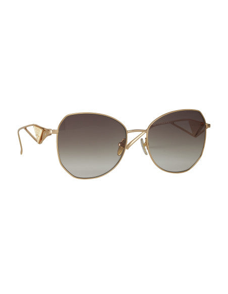 Prada SPR 57YS ZVN-3D0 Butterfly Shape Pale Gold Brown