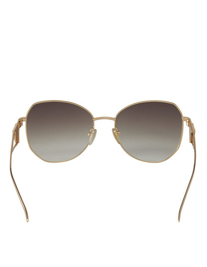 Prada SPR 57YS ZVN-3D0 Butterfly Shape Pale Gold Brown