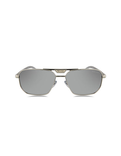 Prada SPR 58Y 1BC-02R Square Shape Silver Mirror
