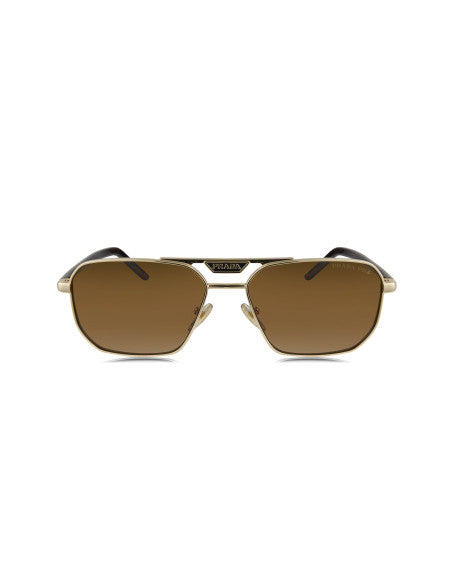 Prada SPR 58Y ZVN-5Y1 Square Shape Coffee Gold