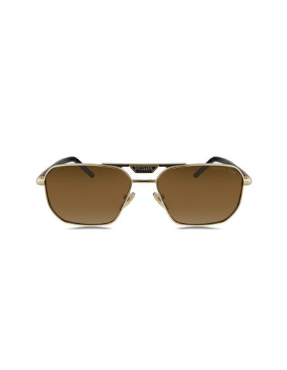 Prada SPR 58Y ZVN-5Y1 Square Shape Coffee Gold