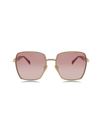 Prada SPR 64ZS 5AK-01Z Square Shape Gold Pink Gradient Red