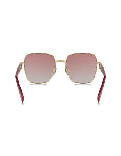 Prada SPR 64ZS 5AK-01Z Square Shape Gold Pink Gradient Red