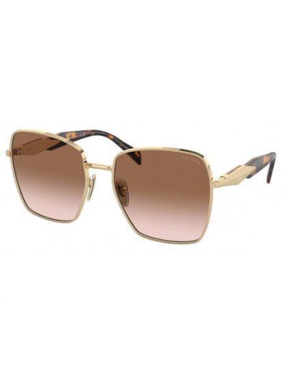 Prada SPR 64ZS ZVN-0A6 Square Shape Pale Gold Brown gradient