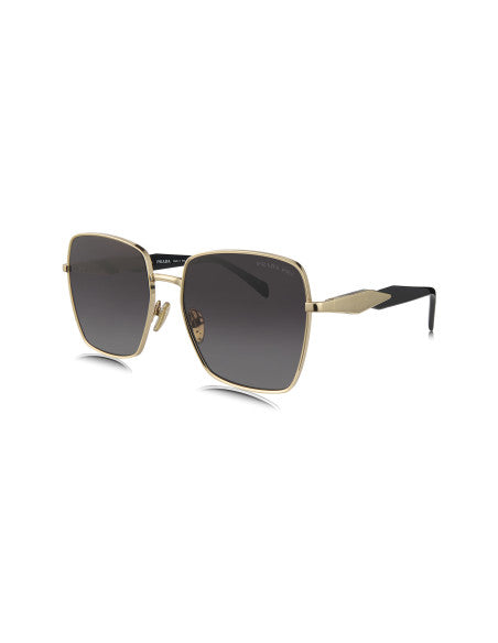 Prada SPR 64ZS ZVN-5W1 Square Shape Gold Gray Shaded