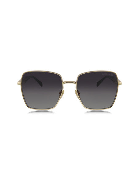 Prada SPR 64ZS ZVN-5W1 Square Shape Gold Gray Shaded