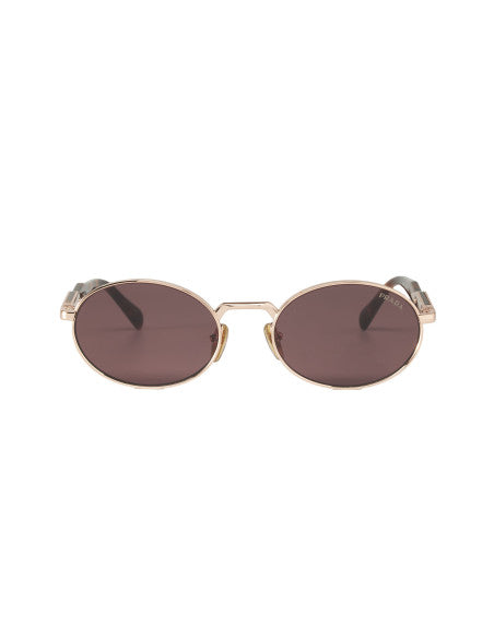 Prada SPR 65ZS SVF-08S Oval Shape Pink Gold Dark Violet