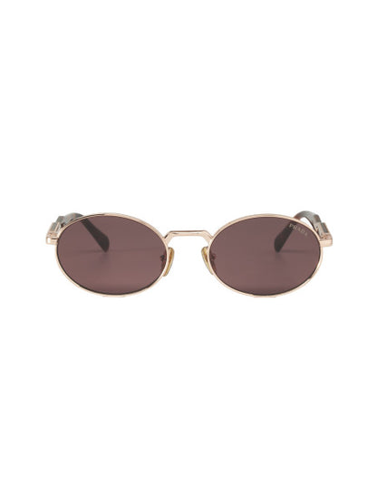 Prada SPR 65ZS SVF-08S Oval Shape Pink Gold Dark Violet