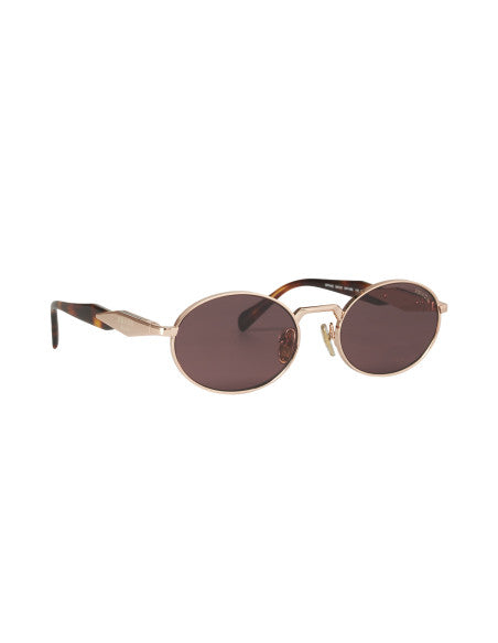 Prada SPR 65ZS SVF-08S Oval Shape Pink Gold Dark Violet