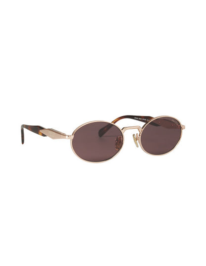 Prada SPR 65ZS SVF-08S Oval Shape Pink Gold Dark Violet