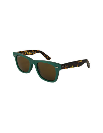 Ray Ban Rb2140 1240N9 Wayfarer Verde Cafe Carey Polarizado