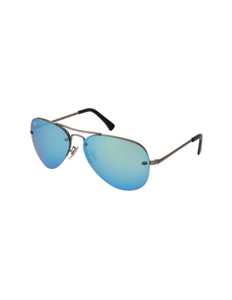 Ray Ban RB3449 004/55 Aviator Azul Espejo Negro