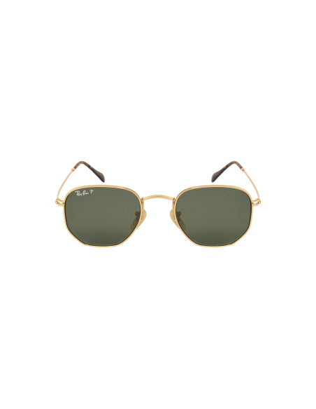 Ray Ban Rb3548n 001/58 Hexagonal Flat Negro G-15 Dorado Polarizado