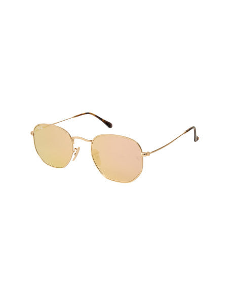 Ray Ban Rb3548n 001/z2 Hexagonal Rosa Espejo Dorado Original