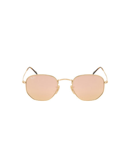 Ray Ban Rb3548n 001/z2 Hexagonal Rosa Espejo Dorado Original