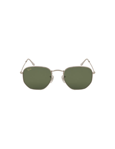 Ray Ban Rb3548n 9198/4E Hexagonal Flat Plata Verde