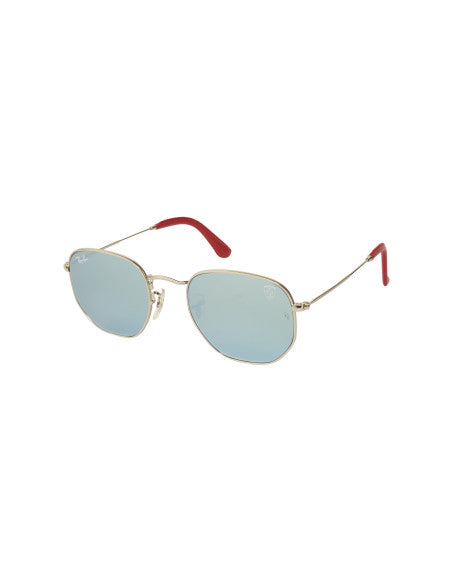 Ray Ban Rb3548nm F00130 Hexagonal Ferrari Plata Espejo Gris